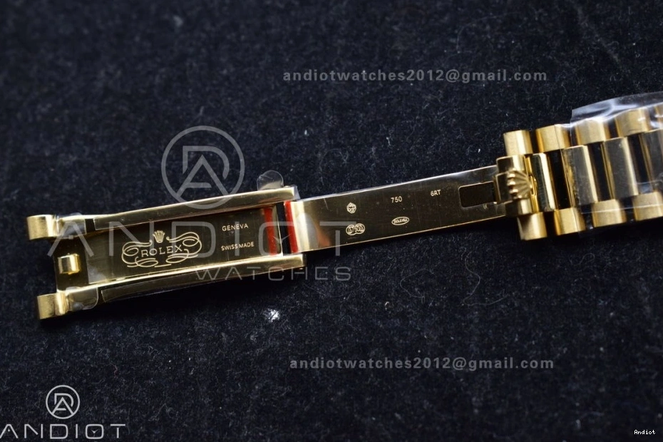 Diamond 904L QF with on vr3255 Dial (Gain Bracelet V5 YG Gold 36 Best Weight) DayDate Edition Steel President Stick 0425